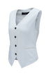 Solid Color Button Up V Neck Suit Vest